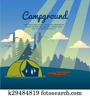 sommerlager, poster., vektor, illustration. sommerlager, poster., vektor, illustration.