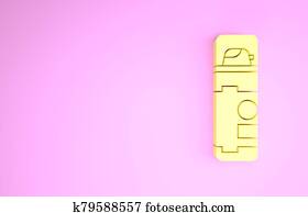 Yellow Shaving gel foam icon isolated on pink background. Shaving cream. Minimalism concept. 3d illustration 3D render Yellow Shaving gel foam icon isolated on pink background. Shaving cream. Minimalism concept. 3d illustration 3D render
