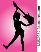 árnykép, zenész, gyerekek