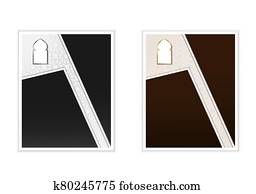 איסלמי, ramadan, פוסטר, template., זהב, כסף, card., ערבי, style., וקטור, גרפי