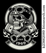 בציר, אופנוען, גולגולת, סמל