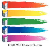 צבע, דליים, ו, strokes.