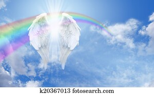 Angel Wings and Rainbow Banner