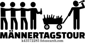 Fathers day tour with handcart and beer german Fathers day tour with handcart and beer german