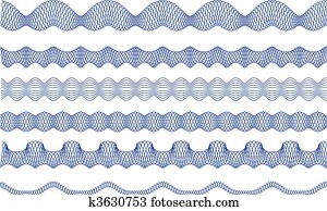 guilloche, lem, riadiť, strih