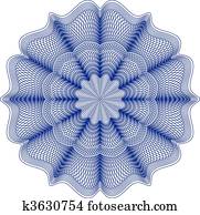 guilloche, rosette, vetorial, padrão