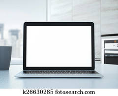 Laptop on the table. 3d rendering Laptop on the table. 3d rendering