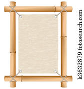 Rice paper in a framework from a bamboo Rice paper in a framework from a bamboo