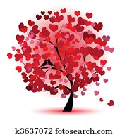 valentine, tree,, love,, blatt, von, herzen valentine, tree,, love,, blatt, von, herzen