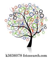 לקשר, peoples,, רשת, עץ