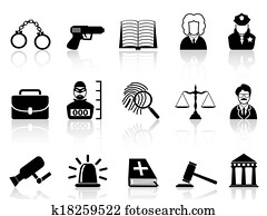 법, 와..., 정의, 아이콘, 세트