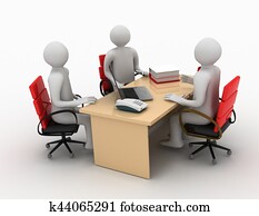 3d, mann, geschäftstreffen, bewerbungsgespraeche