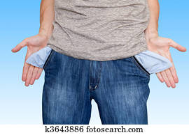 bankrupt concept. empty pockets