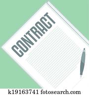 Contract Signing. Vector illustration