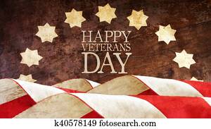 feliz, veterans, Day., bandeiras