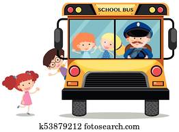 gyerekek, lovaglás, képben látható, iskolabusz