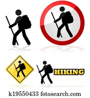 Hiking icons Hiking icons