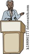 Man Speaking at Lectern