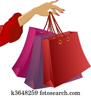 Shopping: woman's hand with bags Shopping: woman's hand with bags