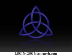 triquetra trinity knot wiccan logo symbol celtic isolated protection vector background occult ancient divination 3d blue symbols fotosearch geometric clipart