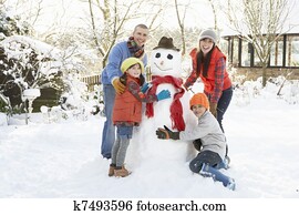משפחה, בנין, איש שלג, ב, גן