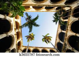 Colonial building interior in Old Havana 