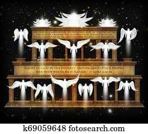 Host of Angels Herald the Birth of Christ ? 3D Illustration Host of Angels Herald the Birth of Christ ? 3D Illustration