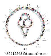 people in the shape of ice cream.