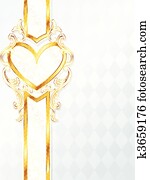 Rococo wedding banner with a heart Rococo wedding banner with a heart