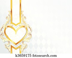 Rococo wedding banner with a heart Rococo wedding banner with a heart