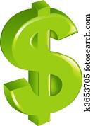 signe vert dollar