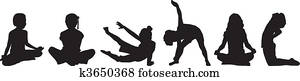 Silhouette child's yoga Silhouette child's yoga