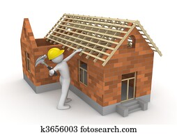 Workers collection - Carpenter on roof timber Workers collection - Carpenter on roof timber