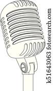 הופעה, מיקרופון, וקטור, צללית