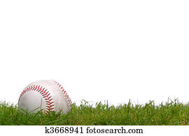 basebol, em, a, capim