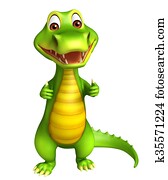 cute Aligator cartoon character with assining thums up cute Aligator cartoon character with assining thums up