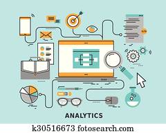 daten, analytics, begriff