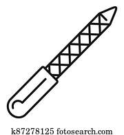 Nail file icon, outline style Nail file icon, outline style