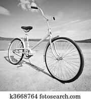 Old-fashioned bicycle - monochrome picture