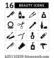 Set icons of beauty and cosmetics Set icons of beauty and cosmetics