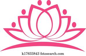 stilisiert, lotusblüte, logo stilisiert, lotusblüte, logo