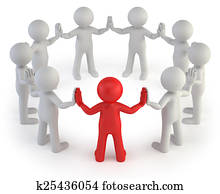 3d, liten, folk, -, leder