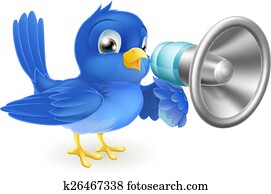 Bluebird with megaphone Bluebird with megaphone