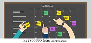 calendar schedule board with hand plan calendar schedule board with hand plan