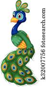 Cute peacock cartoon isolated Cute peacock cartoon isolated