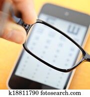 Eyechart on mobile with eyewear