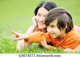 feliz, gente, al aire libre