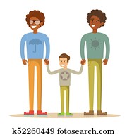 feliz, pares alegres, con, son.