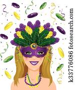 Mardi gras lady confetti Mardi gras lady confetti