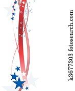 Red wavy lines and blue stars formi Red wavy lines and blue stars formi